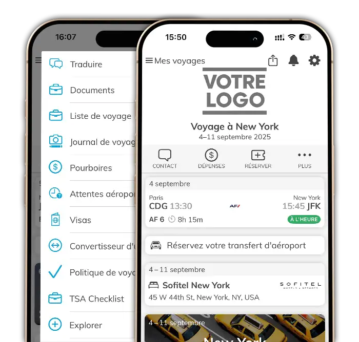 Applications mobiles en marque blanche pour les voyages d’affaires Applications mobiles en marque blanche pour les voyages d’affaires
