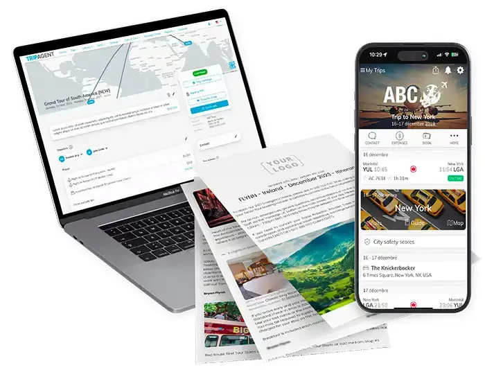 White-label travel software: mobile apps and itinerary management for travel agencies, tour operators and TMCs