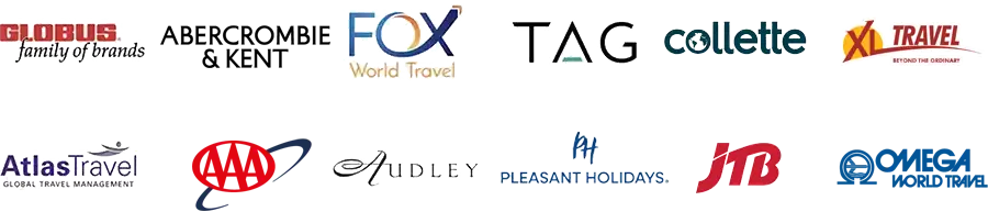 Logos of travel agencies, tour operators, and travel management companies using mTrip